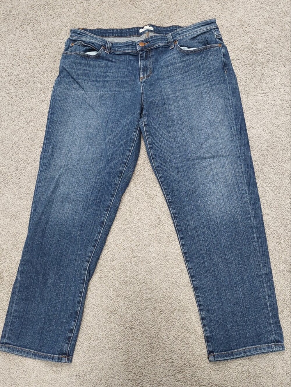 Eileen Fisher Size 14 Cropped Jeans High Waisted Medium Wash 10in Rise